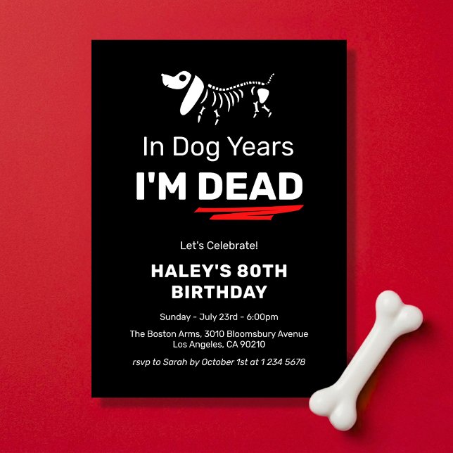 Invitation d'anniversaire humoristique pour 80 ans (Créateur téléchargé)