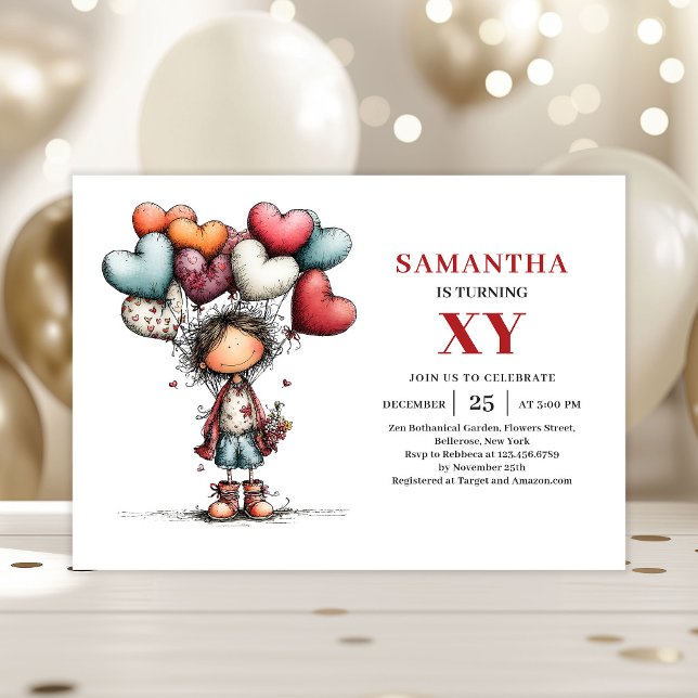 Invitation d'anniversaire humoristique pour un pet (Humor Cute Little Girl Playful Birthday Invitation

)