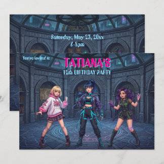 Invitation d'anniversaire inspirée de la K-Pop cor