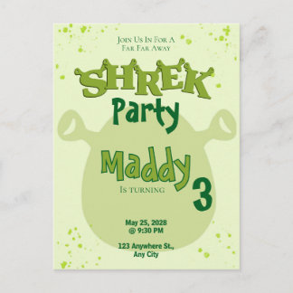 Invitation d'anniversaire inspirée de Shrek | Très