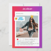 Invitation d'anniversaire InstaParty Color