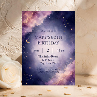 Invitation d'anniversaire intemporelle de 80 ans |