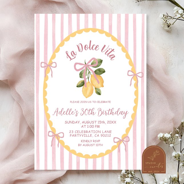 Invitation d'anniversaire italienne Rose La Dolce  (Créateur téléchargé)