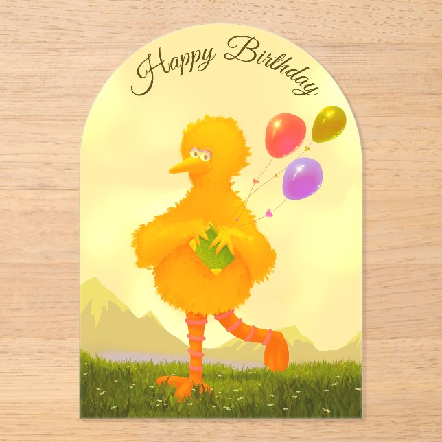 Invitation d'anniversaire Joyeux Grand Oiseau (Recto)