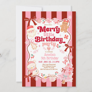 Invitation d'anniversaire joyeux Noël