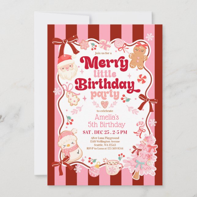 Invitation d'anniversaire joyeux Noël (Devant)