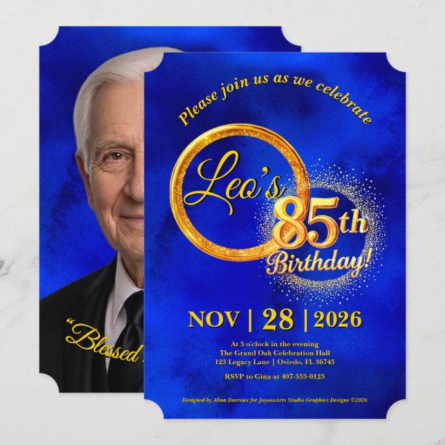 Invitation d'anniversaire jubilaire (Devant / Derrière)