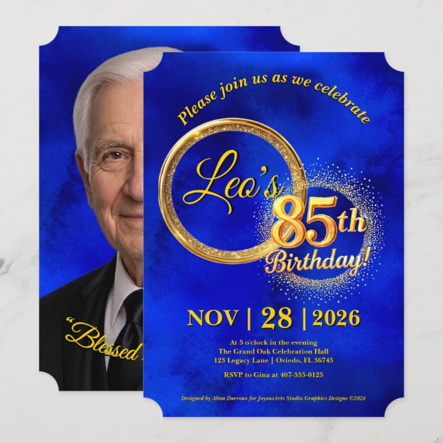 Invitation d'anniversaire jubilaire (Devant / Derrière)