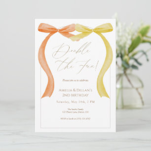 Invitation d'anniversaire jumelle Double Fun Aquar