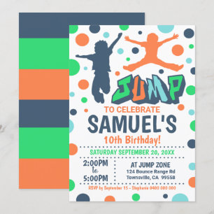 Invitation d'anniversaire Jump Trampoline