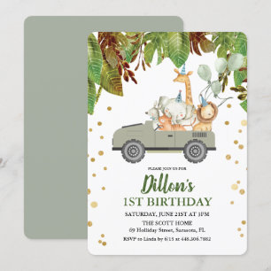 Invitation d'anniversaire Jungle Safari - Tout âge
