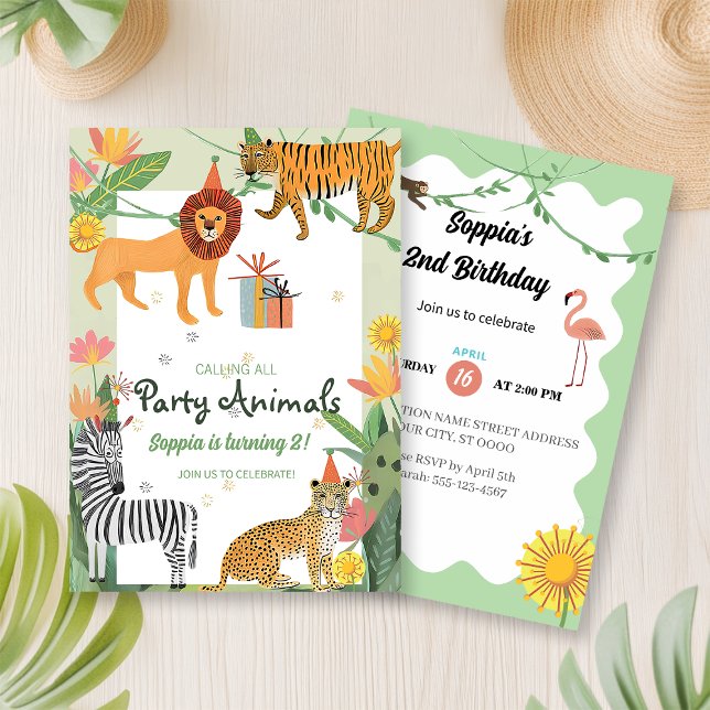 Invitation d'anniversaire Jungle Sauvage (Créateur téléchargé)