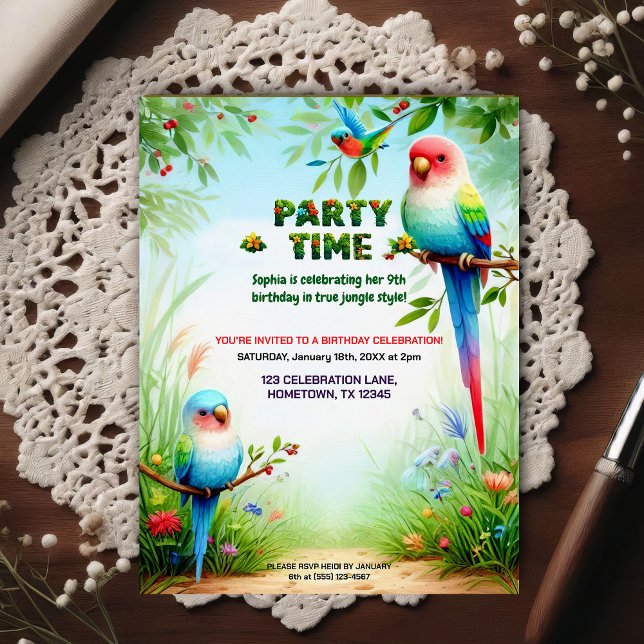 Invitation d'anniversaire Jungle Tropicale pour En (Créateur téléchargé)