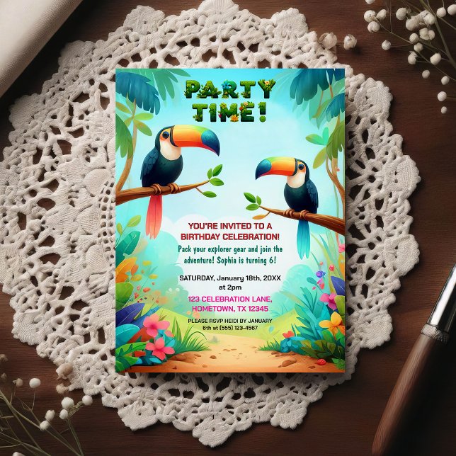 Invitation d'anniversaire Jungle Tropicale pour En (Créateur téléchargé)