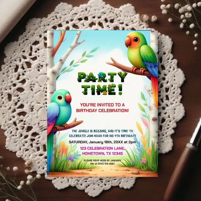 Invitation d'anniversaire Jungle Tropicale pour En (Créateur téléchargé)