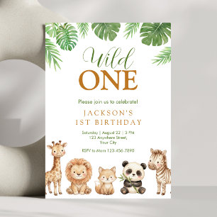 Invitation d'anniversaire Jungle Wild One