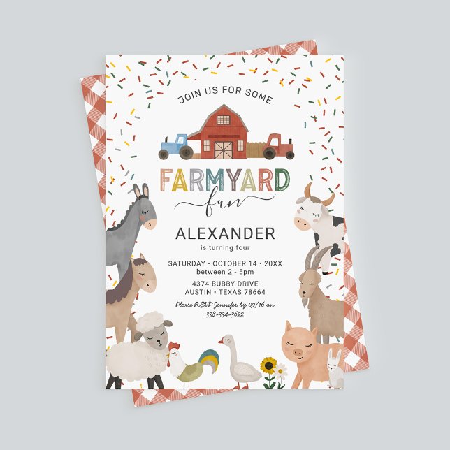 Invitation d'anniversaire Kids Farmyard Fun (Créateur téléchargé)