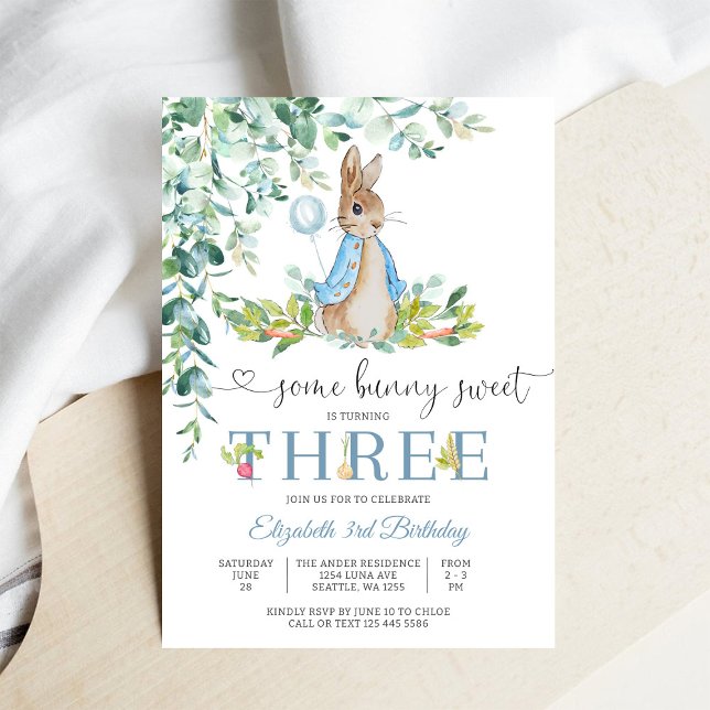 Invitation d'anniversaire lapin fille (Créateur téléchargé)