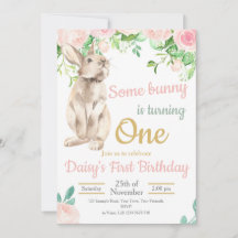 Invitation d'anniversaire lapin, Invitation 1er an