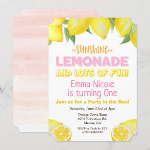 Invitation d'anniversaire Lemon Lemonade TOUT ÂGE
