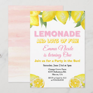 Invitation d'anniversaire Lemon Lemonade TOUT ÂGE