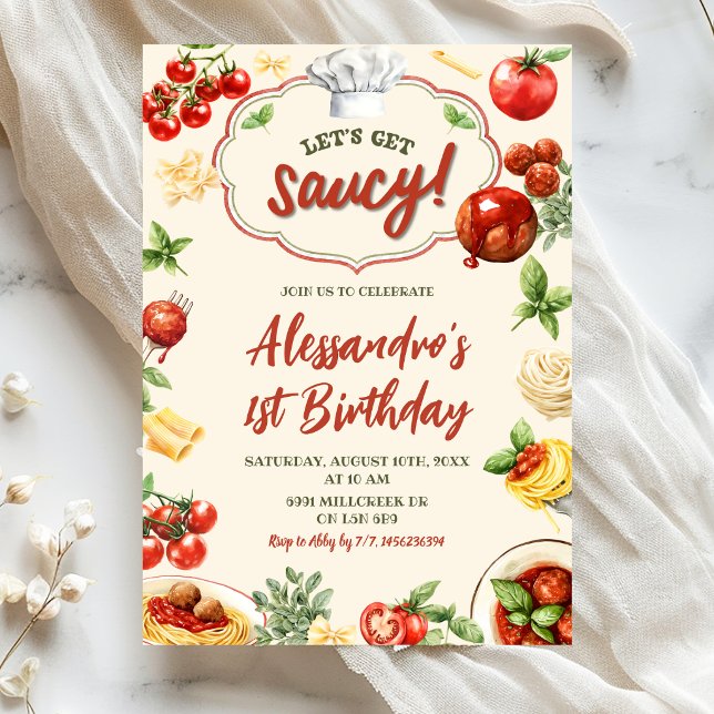 Invitation d'anniversaire Let's Get Saucy (Créateur téléchargé)