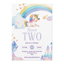 Invitation d'anniversaire Licorne