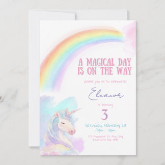 Invitation d'anniversaire Licorne Arc-en-ciel, Ann
