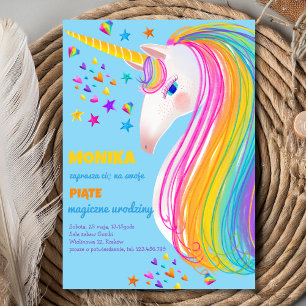 Invitation d'anniversaire licorne magique