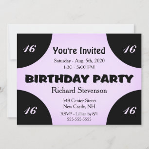 Invitation d'anniversaire Lilac Moderne