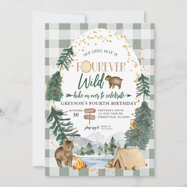 Invitation d'anniversaire Little Bear is Fourever  (Devant)