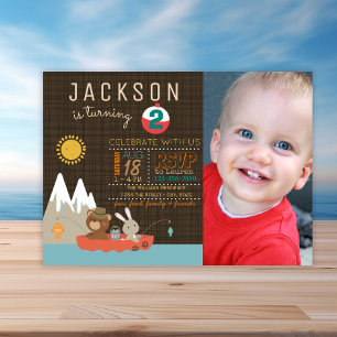 Invitation d'anniversaire Little Boy Photo Fishing