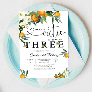 Invitation d'anniversaire Little Cutie Citrus