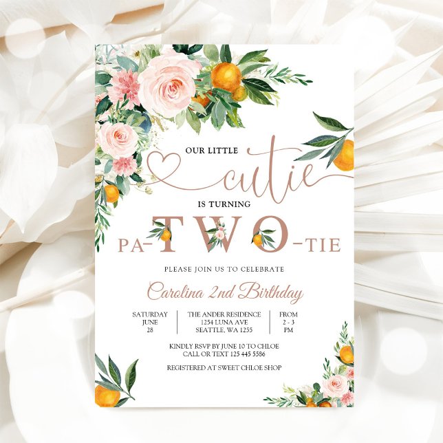 Invitation d'anniversaire Little Cutie Citrus (Créateur téléchargé)