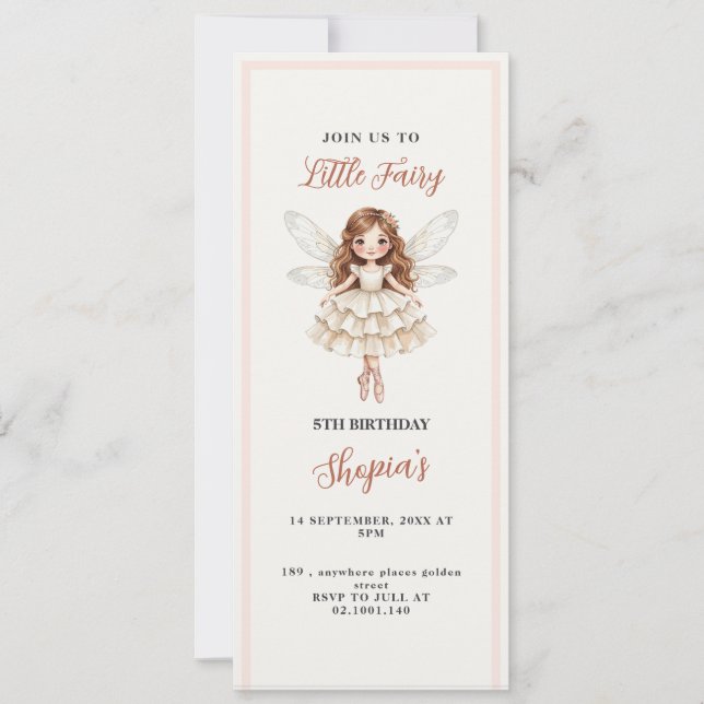 Invitation d'anniversaire Little Fairy Dream (Devant)