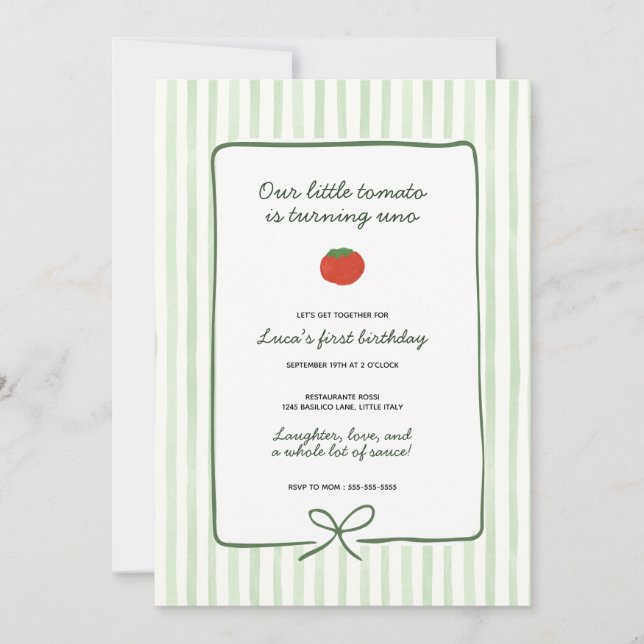 Invitation d'anniversaire Little Tomato (Devant)