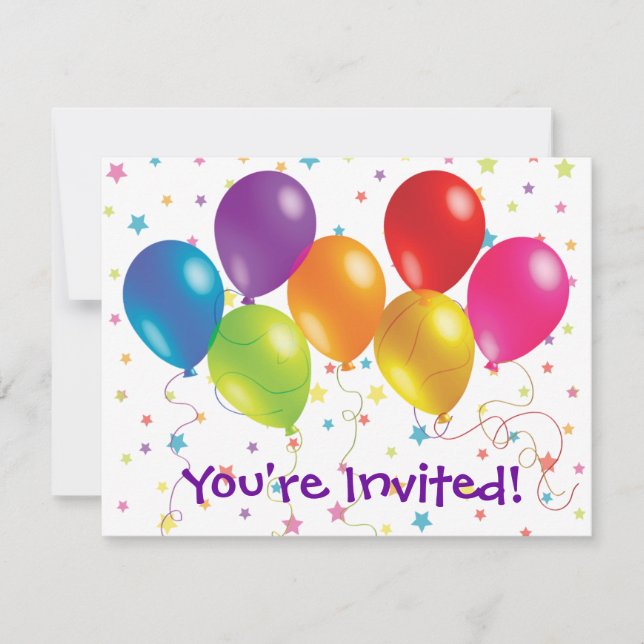 Invitation d'anniversaire lumineuse et joyeuse (Devant)