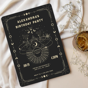 Invitation d'anniversaire lunaire céleste d'art my