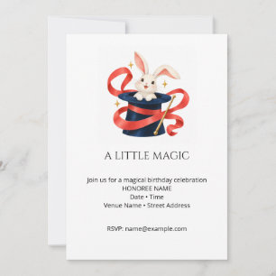 Invitation d'anniversaire magique avec lapin et ru