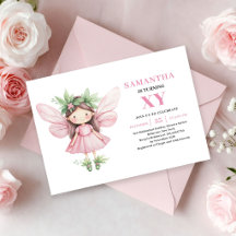 Invitation d'anniversaire magique de petite fille 