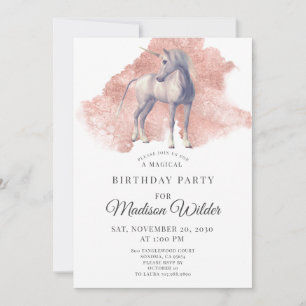 Invitation d'anniversaire magique de Unicorn