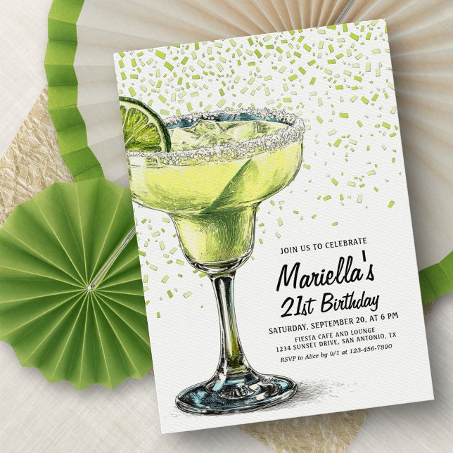 Invitation d'anniversaire Margarita Fiesta (Créateur téléchargé)