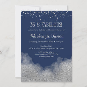 Invitation d'anniversaire Marine Blue Silver Confe