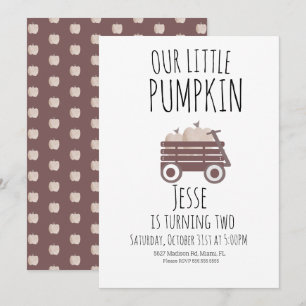 Invitation d'anniversaire marron de chariot d'auto
