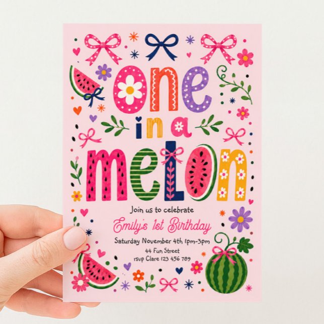 Invitation d'anniversaire Melon Unique (Créateur téléchargé)