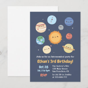 Invitation d'anniversaire mignonne avec le soleil