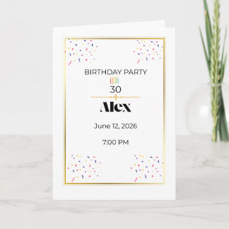 Invitation d'anniversaire minimale avec bougies |