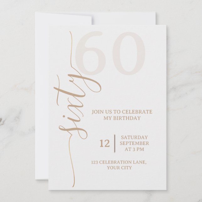 Invitation d'anniversaire minimaliste (Devant)