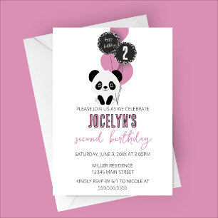 Invitation d'anniversaire minimaliste de l'ours de