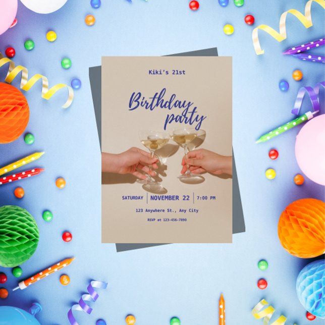 Invitation d'anniversaire minimaliste moderne  (Créateur téléchargé)
